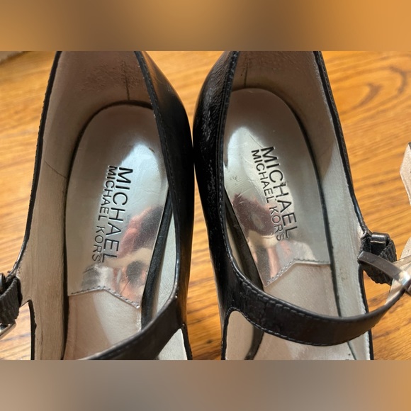 MICHAEL Michael Kors | Shoes | Michael Kors Mary Jane Black  Michael Kors Mary Jane Black Leather Platform Heels Size 6.5